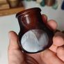 143 - Set of 4 Vintage 2oz Bovril Dark Brown Glass Embossed Letters Collectible Decorative Jars Image 5