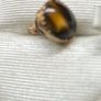 9 ct gold vintage ornate tiger eye fob Image 2