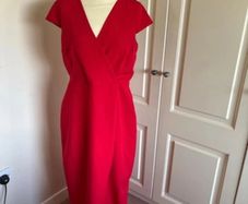 Folkster size 12 red occasion dress - half lined