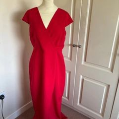Folkster size 12 red occasion dress - half lined
