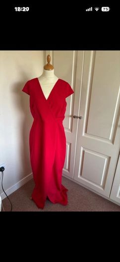 Folkster size 12 red occasion dress - half lined