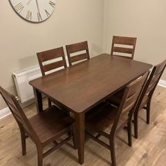 Dark Walnut dining table and chairs