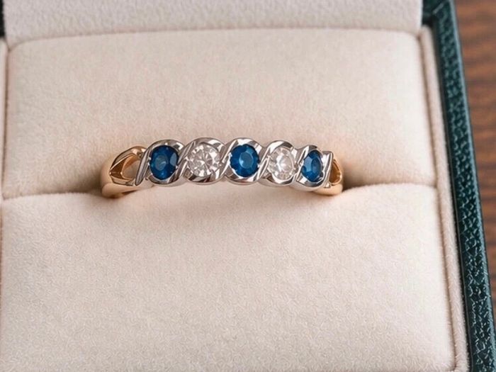 Vintage 9ct Gold Half Eternity Ring, New Old Stocl