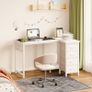 Computer Desk with Drawers 100x70 cm Corner for Home Office Reversible L Shaped Desks White Image 2