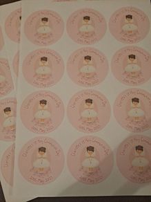 Personalised communion stickers girl