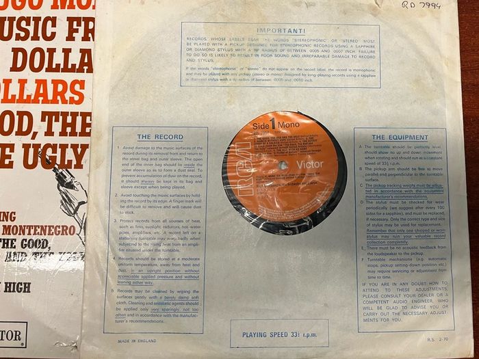 Vinyl LP Hugo Montenegro Dollars Trilogy