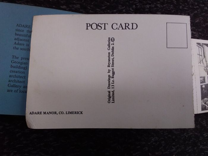 Ireland Postcards : Adare Manor Booklet , Six Postcard Views " Exterior and Interior