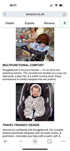 Snugglebundl The Baby Blanket with Handles, Grey Star