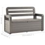 Garden Storage Bench 132.5 cm Plastic Anthracite Image 2