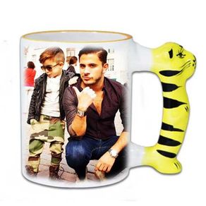 Tiger handle Ceramic Novelty Mug 11oz personalised mug