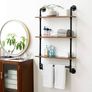 NEW SALE | Pipe Floating Shelves, Wall Shelf Outdoor, 60x20x103cm, Decorative Shelving Unit for Wall, Plant Stand, Storage Organiser Shelf for Bedroom, Bathroom, Living Room, Office Image 6