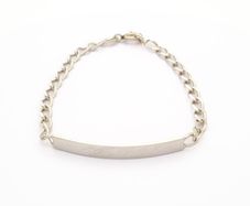 925 Sterling Silver Italian Name Plate Engravable Bracelet