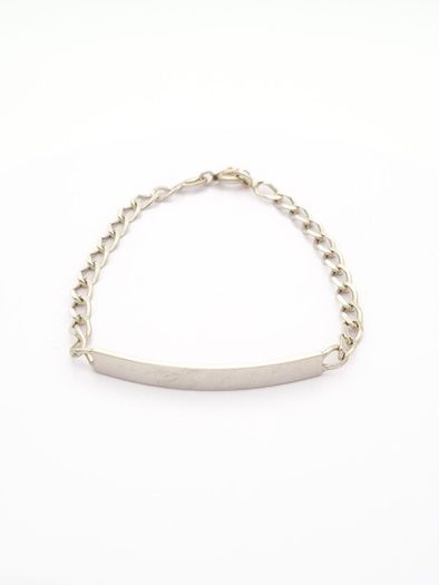 925 Sterling Silver Italian Name Plate Engravable Bracelet