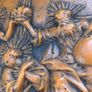 Antique wax picture Coronation of Mary Image 9
