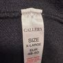 Ladies  black waterfall cardigan with faux leather sleeves Image 3