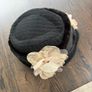 Ladies black/grey pin stripped hat Image 2
