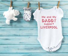 Liverpool Themed Baby Vest - Various Sizes Available - Me and My Daddy Support Liverpool Father's Day Gift
