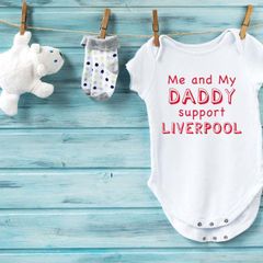 Liverpool Themed Baby Vest - Various Sizes Available - Me and My Daddy Support Liverpool Father's Day Gift