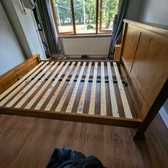 5 ft Bed frame -Dark Wood-EZ Living