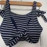 bikini two piece swim suit bathing suit blue stripe by Accessories size 12 new Image 2