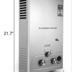 6L LPG Hot Water Heater 12KW Propan Gas Tankless Boiler with Shower Accessories for Home Camping