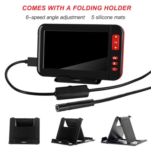 10M Hard wire F200 HD1080P 8MM Lens Screen inspection endoscope camera waterproof borescope 4.3 inch HD TFT IPS Screen camera Car Monitor