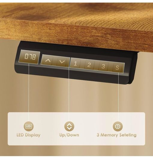Electric Standing Desk, 120cm U Shaped Height Adjustable Desk with 3 Memory Smart Panels