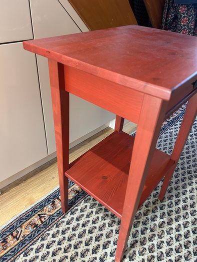 Ikea bedside table red HEMNES