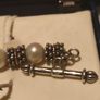 14k gold, sterling silver and pearls toggle bracelet Image 7