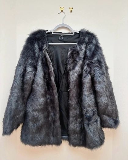 Grey Faux Fur Coat