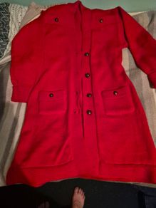 Red knit Long Cardigan or Jacket/Coat