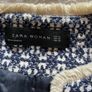 Zara Blue & White Longline Jacket/Coat - Size XL Image 7
