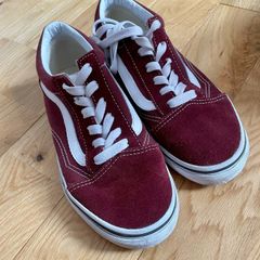 Wine Old Skool Vans, size UK 3. RRP 80.