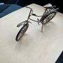 Vintage Miniature Gold Brass Metal Bicycle Figurine, Ornament, Doll House Image 2