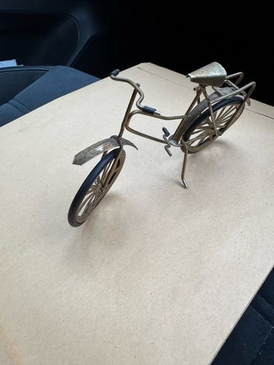 Vintage Miniature Gold Brass Metal Bicycle Figurine, Ornament, Doll House