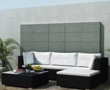 5 Piece Garden Lounge Set with Cushions Poly Rattan Black (FREE SHIPPING)