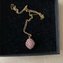 9 Carat Yellow Gold Chain/Pendant with Pink CZ/Diamonds Image 3