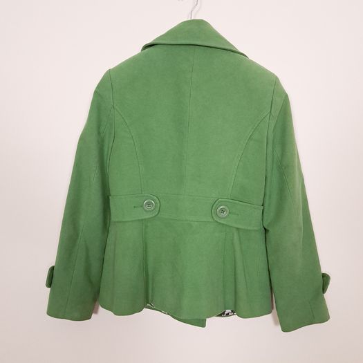 Jasper Conran Bright Green Double Breasted Pea Coat 12UK/40EU