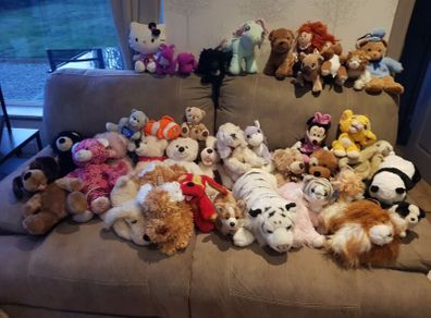 Large collection of soft toys