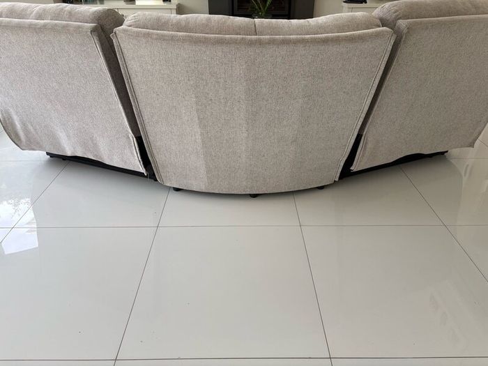Very comfortable 3 piece curved recliner couch