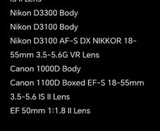 Canon and Nikon Cameras
