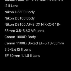 Canon and Nikon Cameras