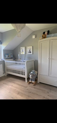 Mamas and Papas Cotbed, Dresser and Wardrobe set