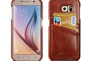S6 Vintage Leather Back Cover With Card Slots