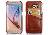 main image for ad S6 Vintage Leather Back Cover With Card Slots