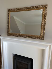Solid Gilt Mirror With Bevelled Glass