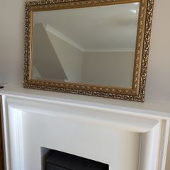 Solid Gilt Mirror With Bevelled Glass