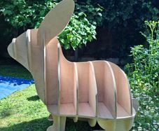 Flying Elephant Birch Plywood Rabbit Shelf - No Tools Flatpack