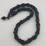 Vintage Multi Strands Striped Glass Beads Necklace Black& Green White Tribal African Trade Style Image 2