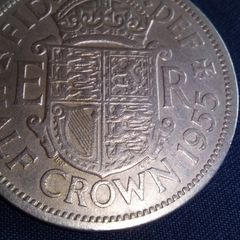 1955 Elizabeth II Half Crown.